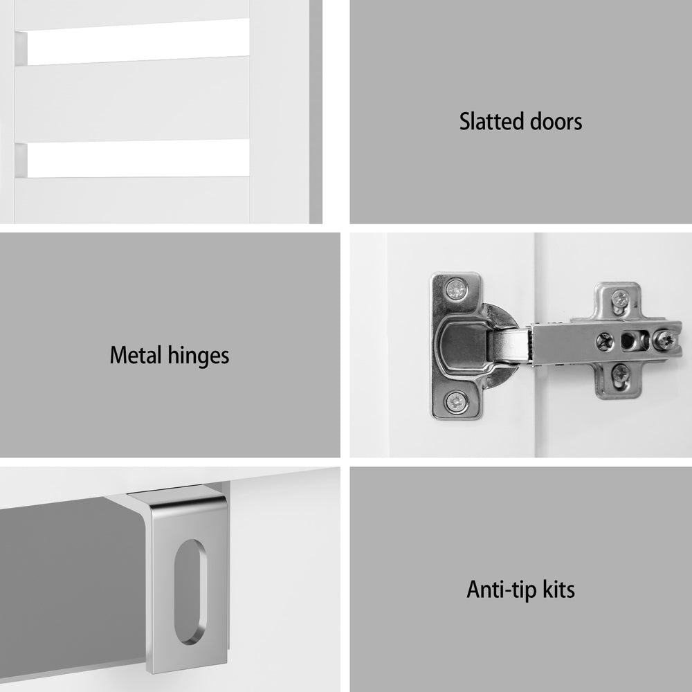 Artiss Shoe Rack Cabinet 30 Pairs Adjustable Shelf White