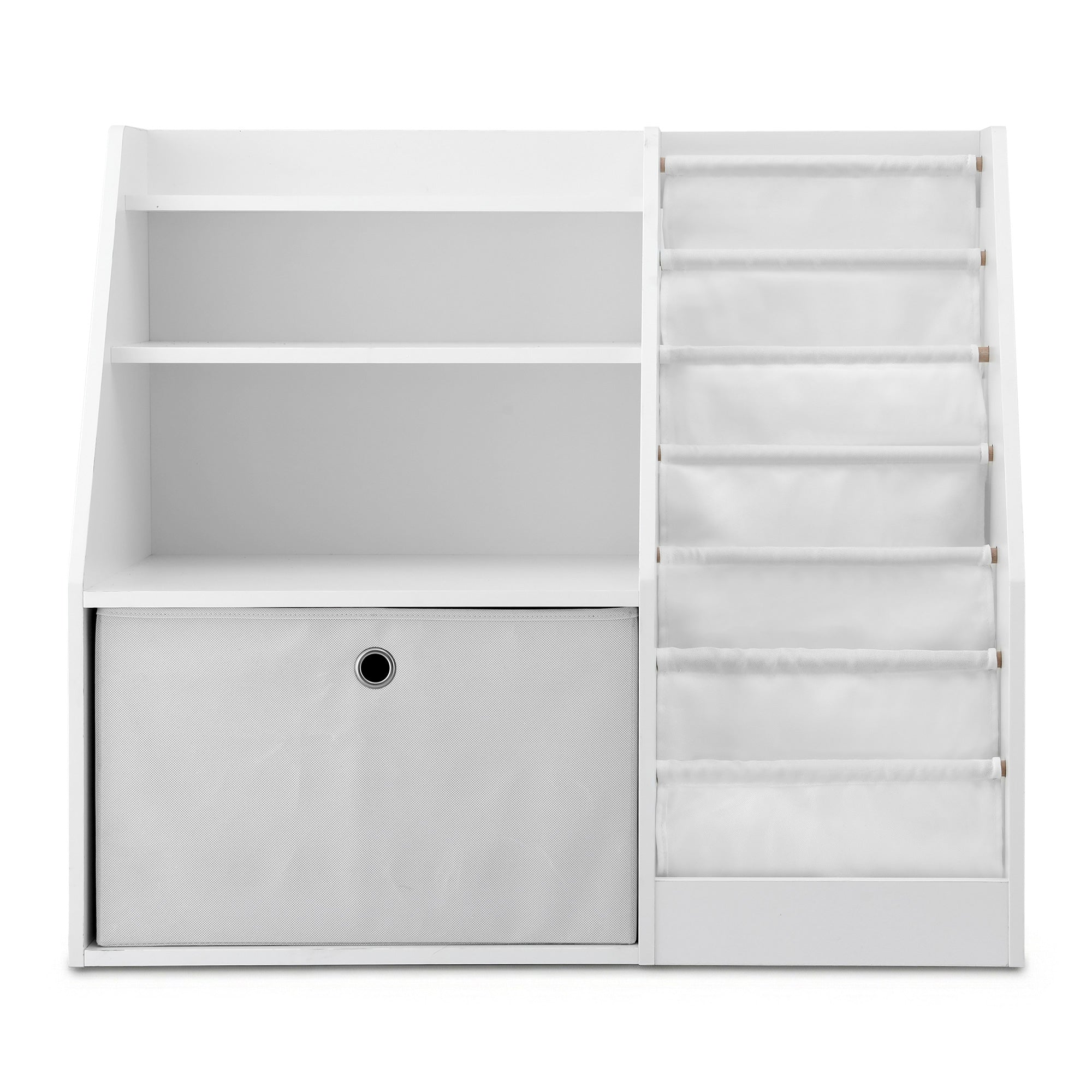 Keezi Kids Bookshelf Children Bookcase Organizer Storage Rack Display Drawer White
