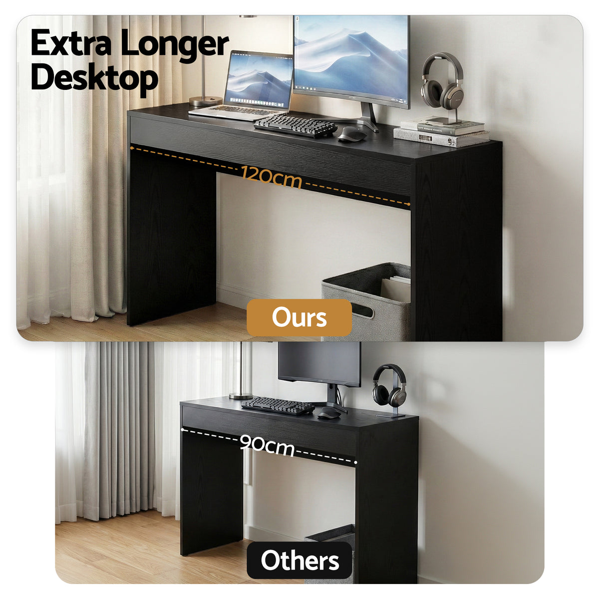 Artiss Console Table Hallway Sofa Entryway Entrance 120CM Black