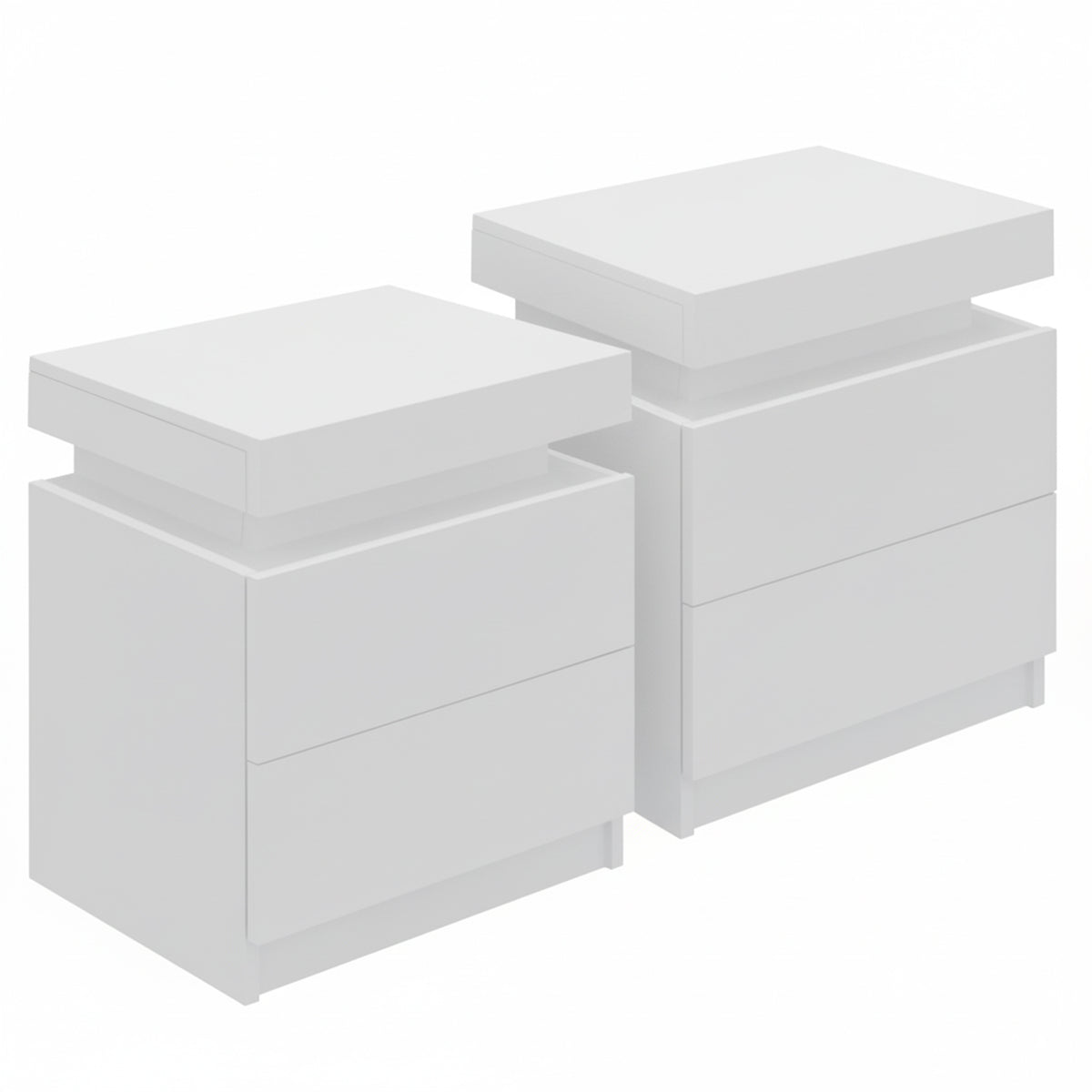 Artiss 2X Bedside Table 2 Drawers Lift-up Storage White