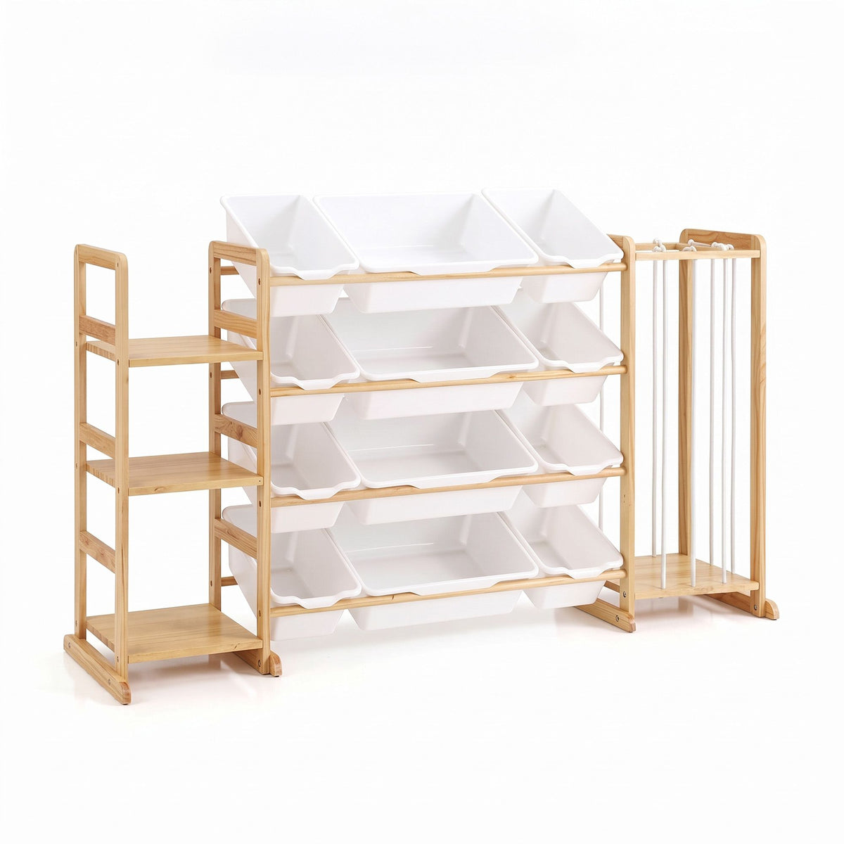 Keezi 3-in-1 Kids Toy Storage Organiser with 12 Bins, Shelves &amp; Animal Storage