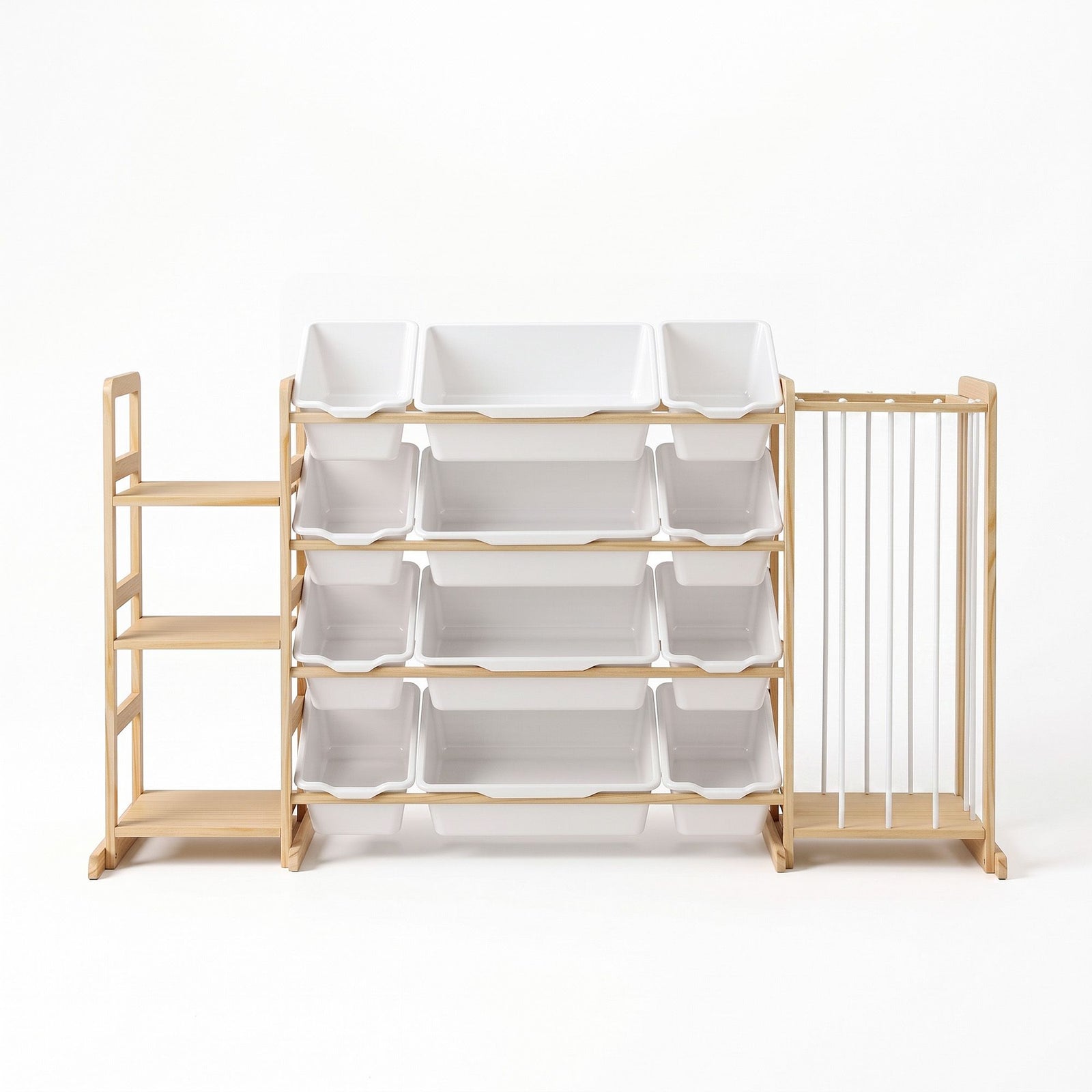 Keezi 3-in-1 Kids Toy Storage Organiser with 12 Bins, Shelves & Animal Storage