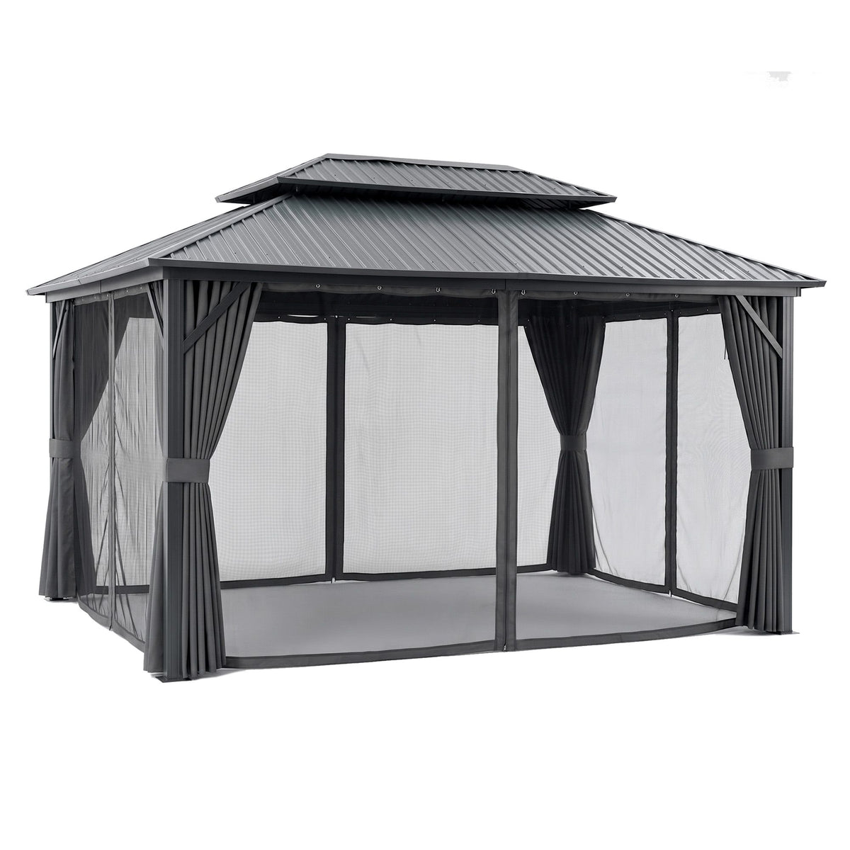 Instahut 3x4.25m Gazebo Hardtop Steel Roof Outdoor Pavilion