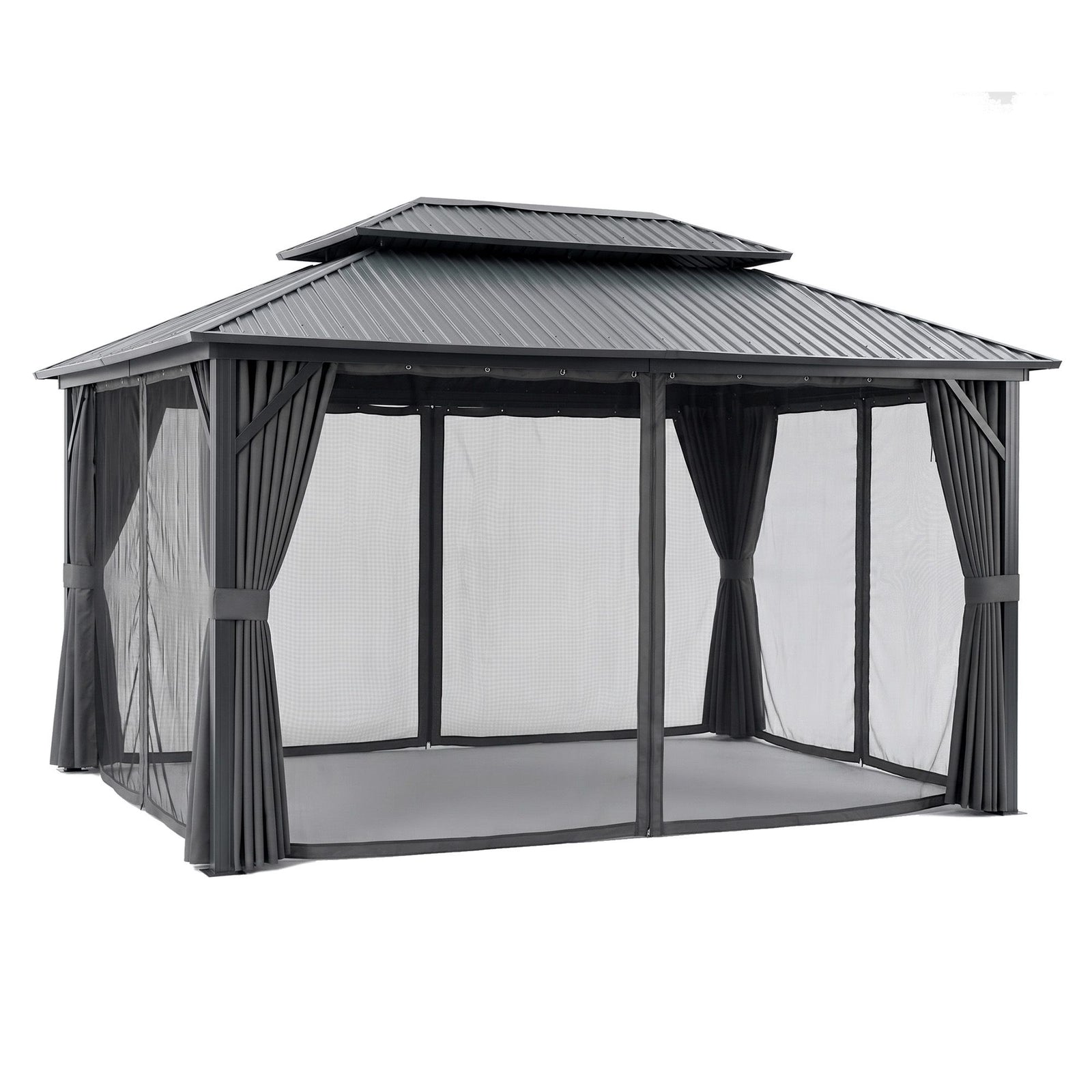 Instahut 3x4.25m Gazebo Hardtop Steel Roof Outdoor Pavilion