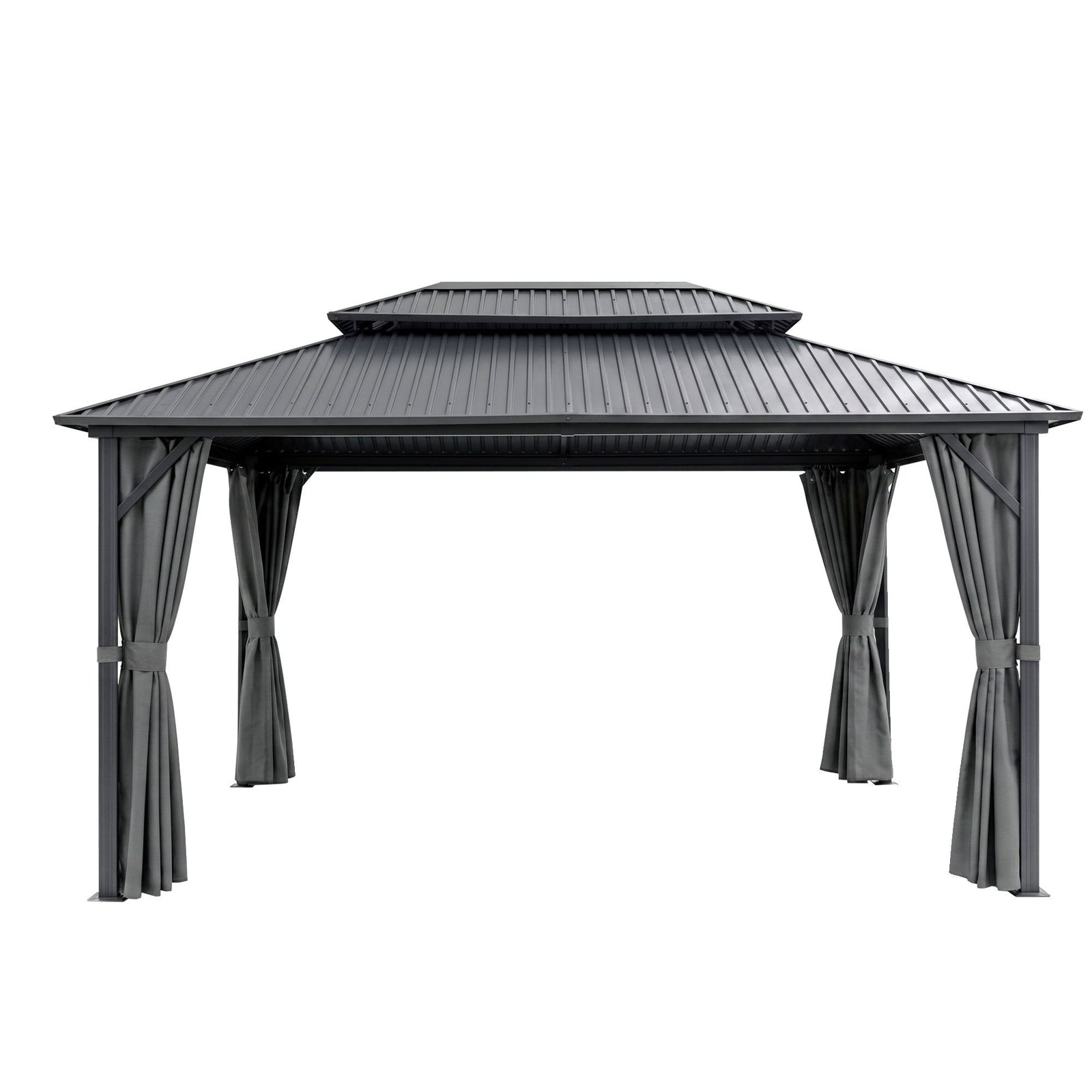 Instahut 3x4.25m Gazebo Hardtop Steel Roof Outdoor Pavilion