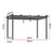 Instahut Gazebo Outdoor Garden Pergola Aluminium Frame Adjustable Canopy 3x4m Grey