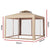 Instahut Gazebo Marquee 3m Outdoor Event Tent Camping Party Mesh Wall Canopy Brown