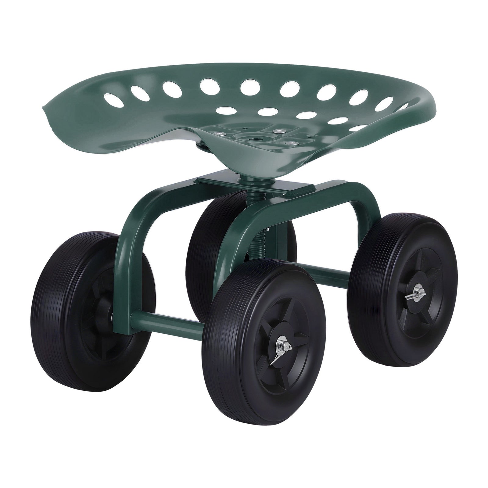 Gardeon Garden Seat 360 Swivel Rolling Adjustable Height Work Scooter Cart Wheels Heavy Duty 150kg