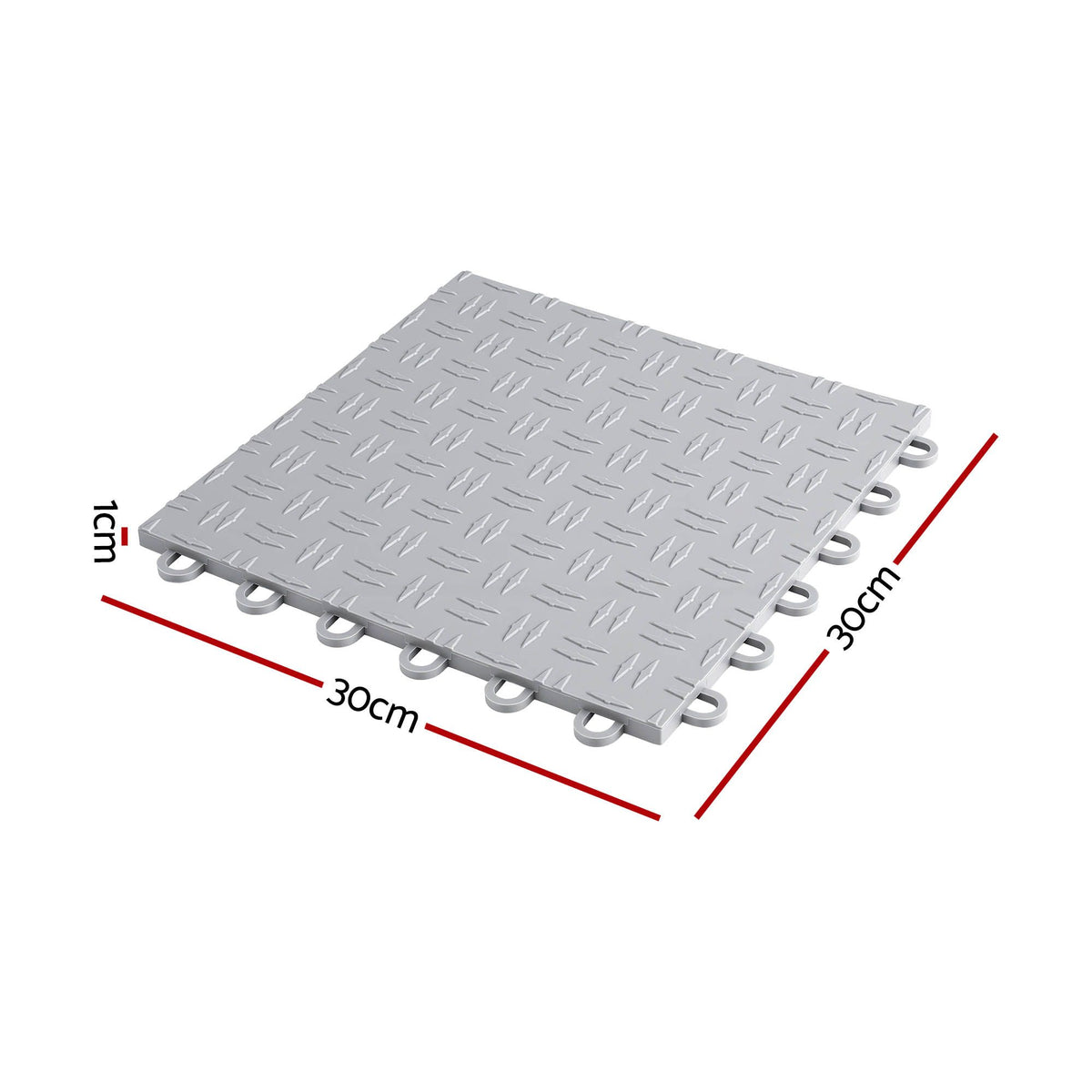 Giantz Garage Floor Tiles Interlocking PP Flooring 25PCS 30x30cm Grey