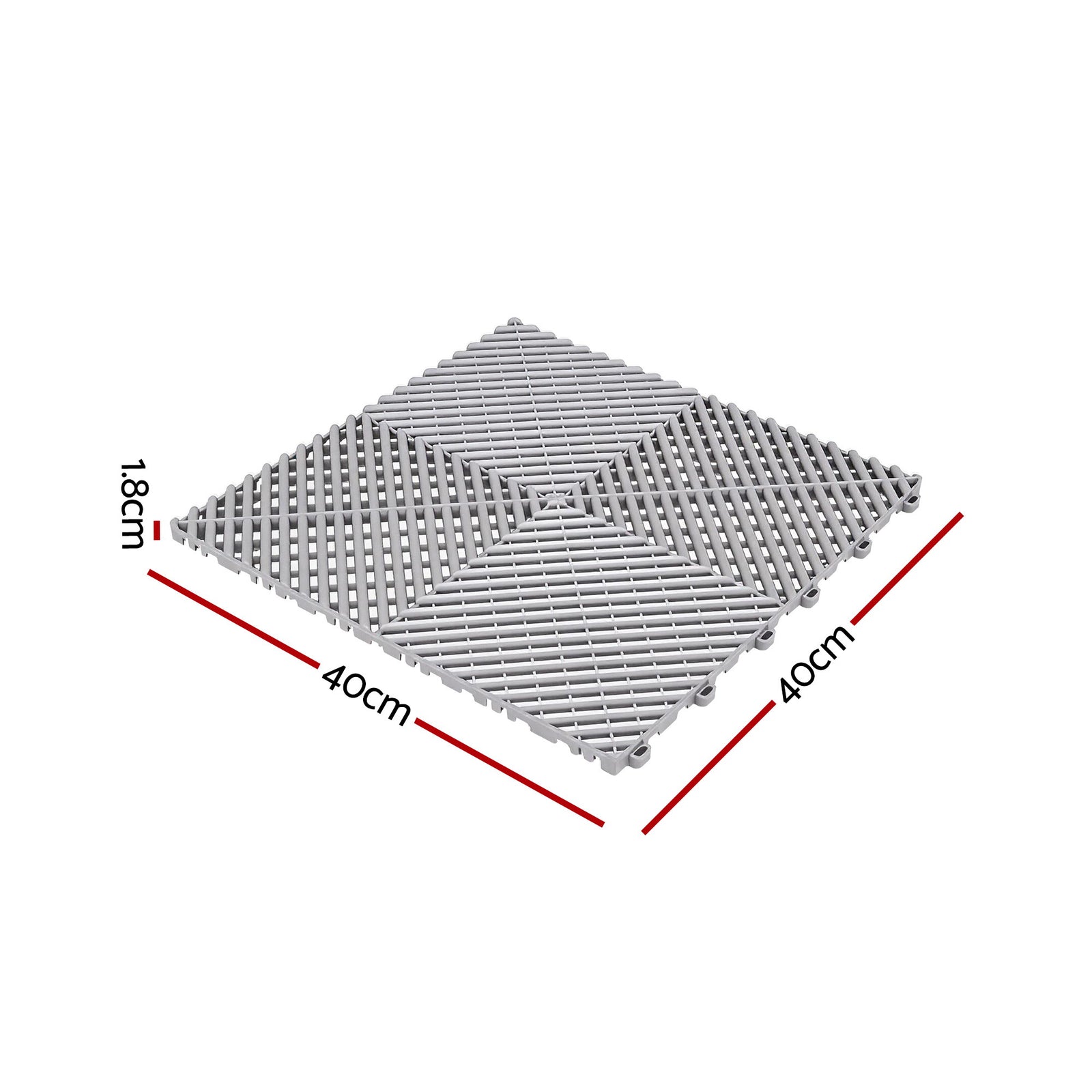 Giantz 20PCS Garage Floor Tiles Interlocking Drainage Non-Slip Tiles Heavy Duty for Workshop Grey