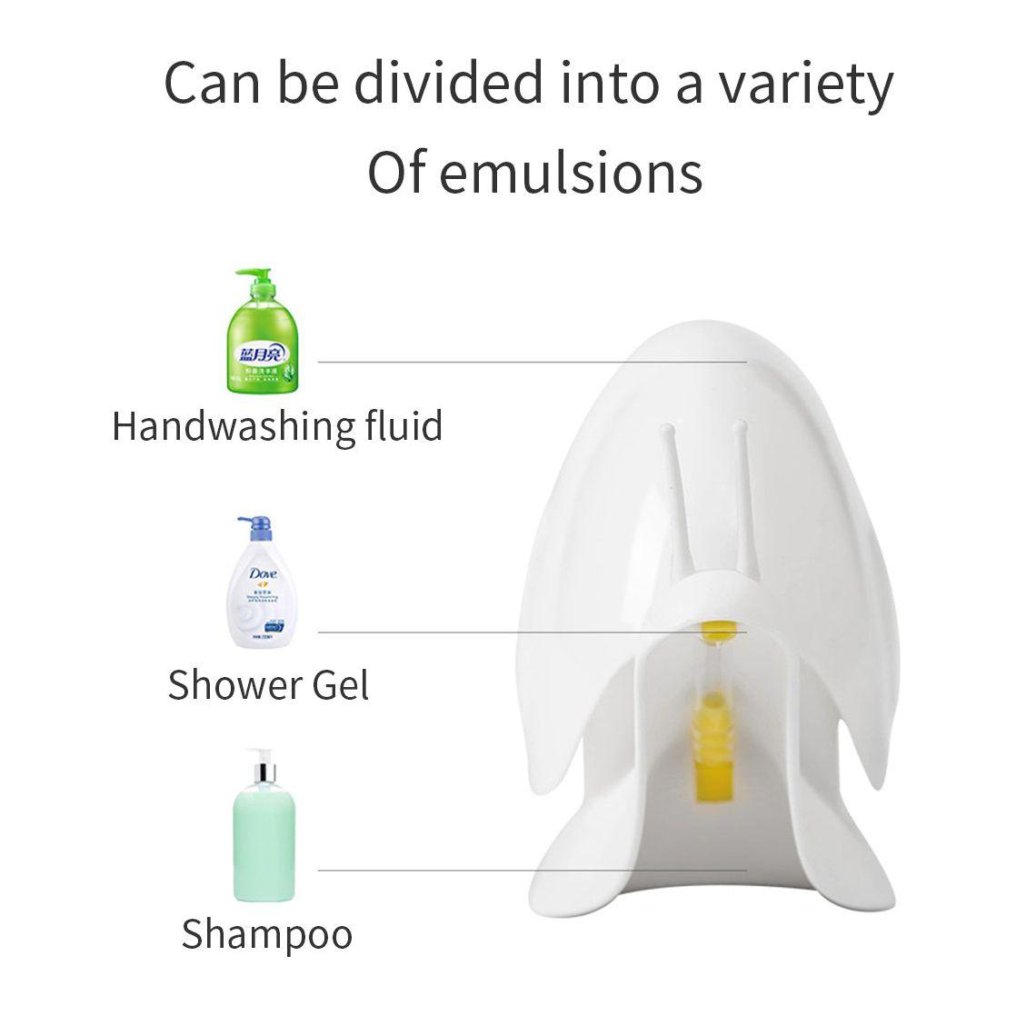 Anyhouz Snail-Shaped Lotion Shampoo Shower Gel Dispenser Black Pump Bottle Home Bathroom Portable Soap
