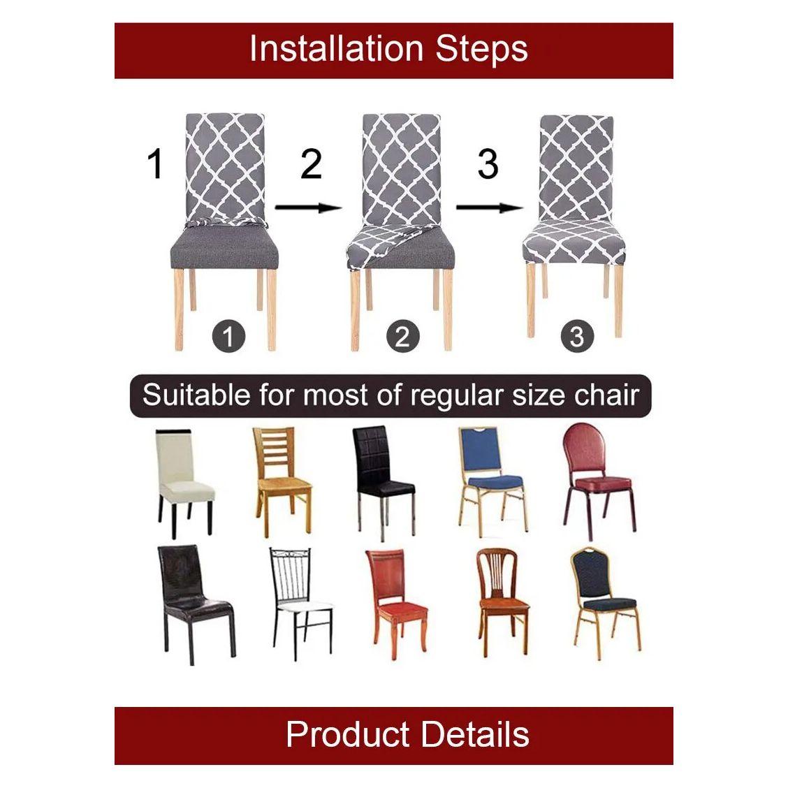 Anyhouz Chair Cover Coffee Velvet Plush Stretch Chair Slipcover Elastic Spandex Chair Cover for Dining Room Kitchen Wedding Banquet Hotel