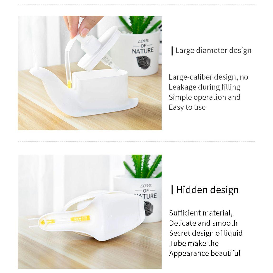 Anyhouz Snail-Shaped Lotion Shampoo Shower Gel Dispenser White Pump Bottle Home Bathroom Portable Soap