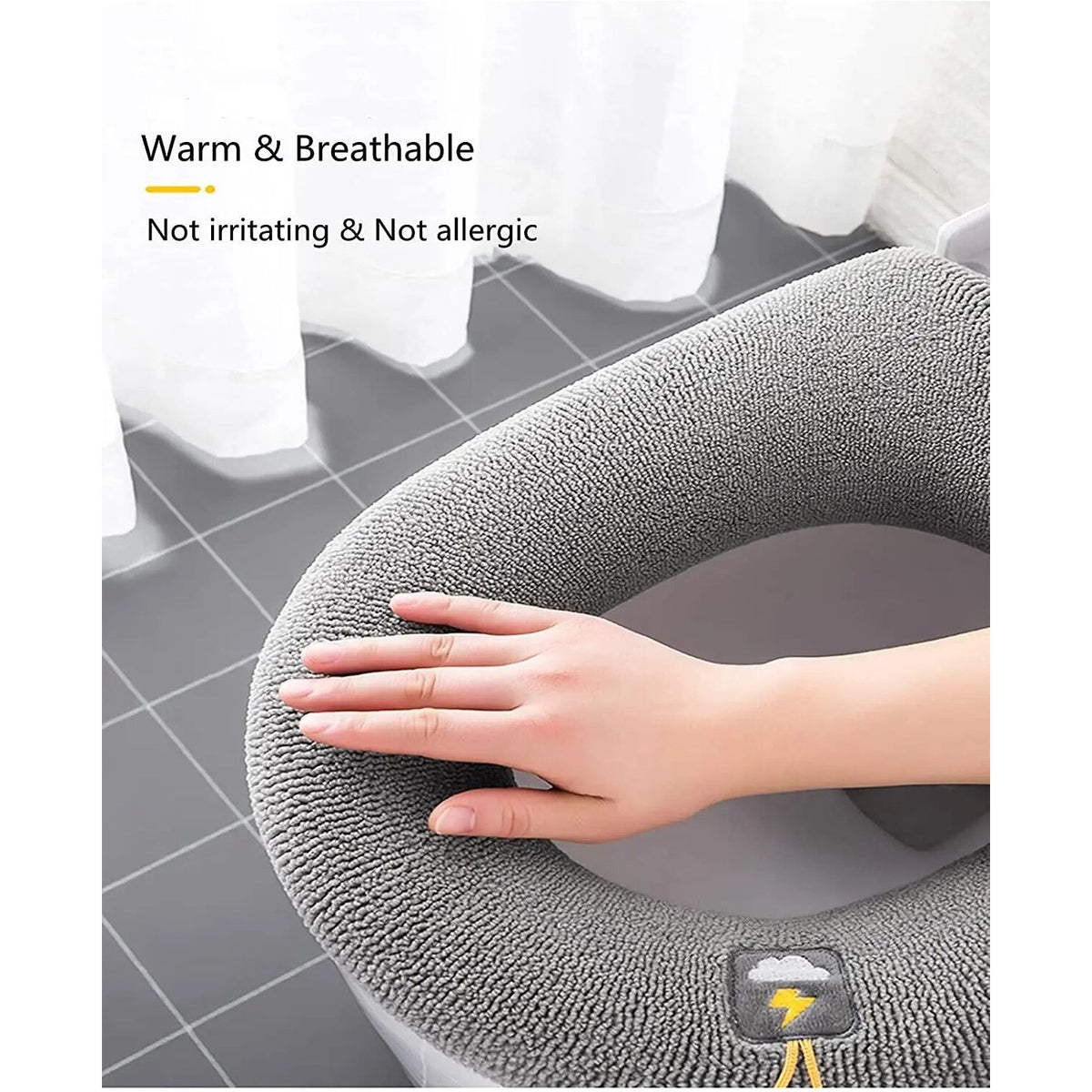 Anyhouz Toilet Seat A Blue Washable Soft Mat Pad Cushion O-shape Seat Bidet Toilet Cover Accessories