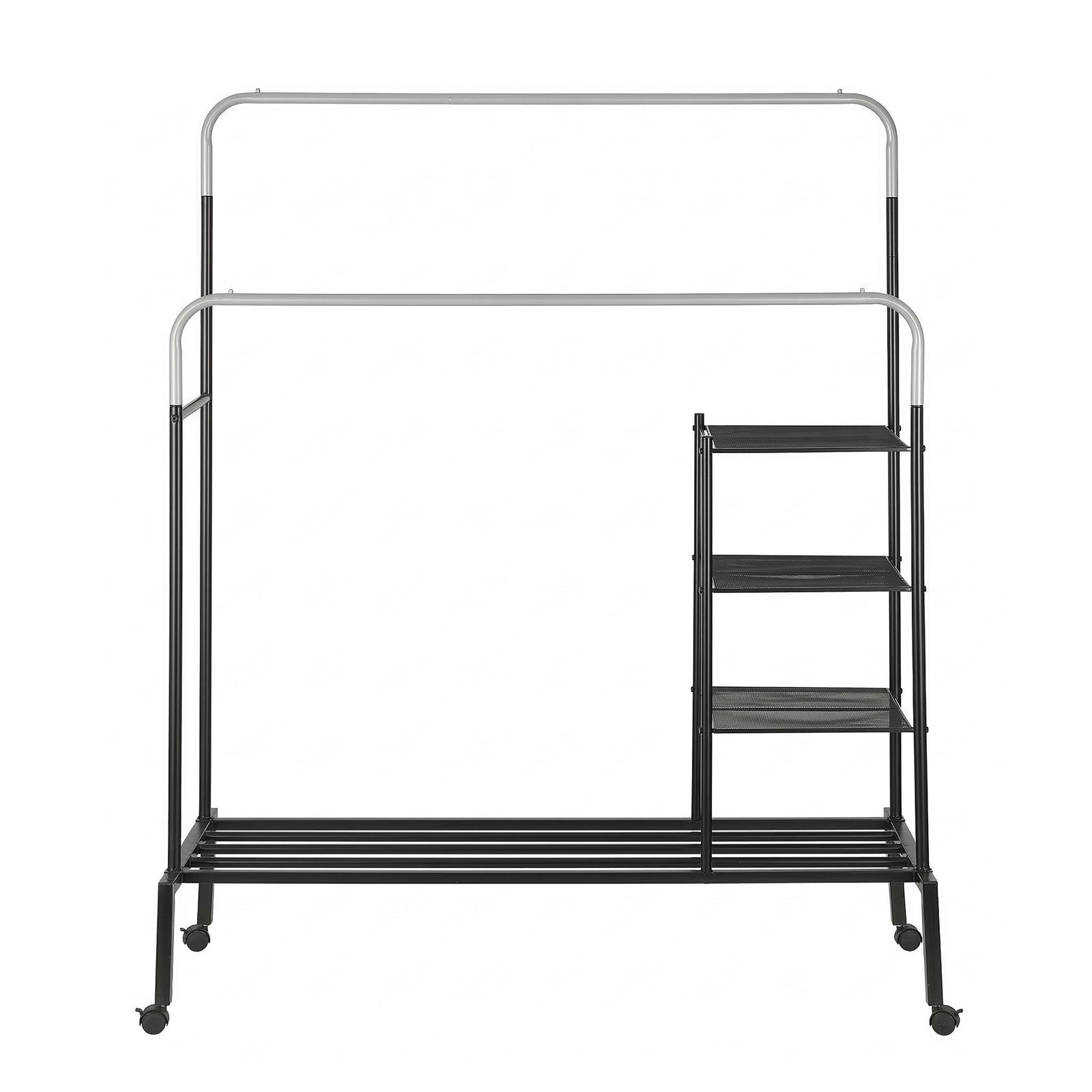 Artiss Clothes Rack Double Rod Airer Rail Coat Stand Hanger Storage Shelf