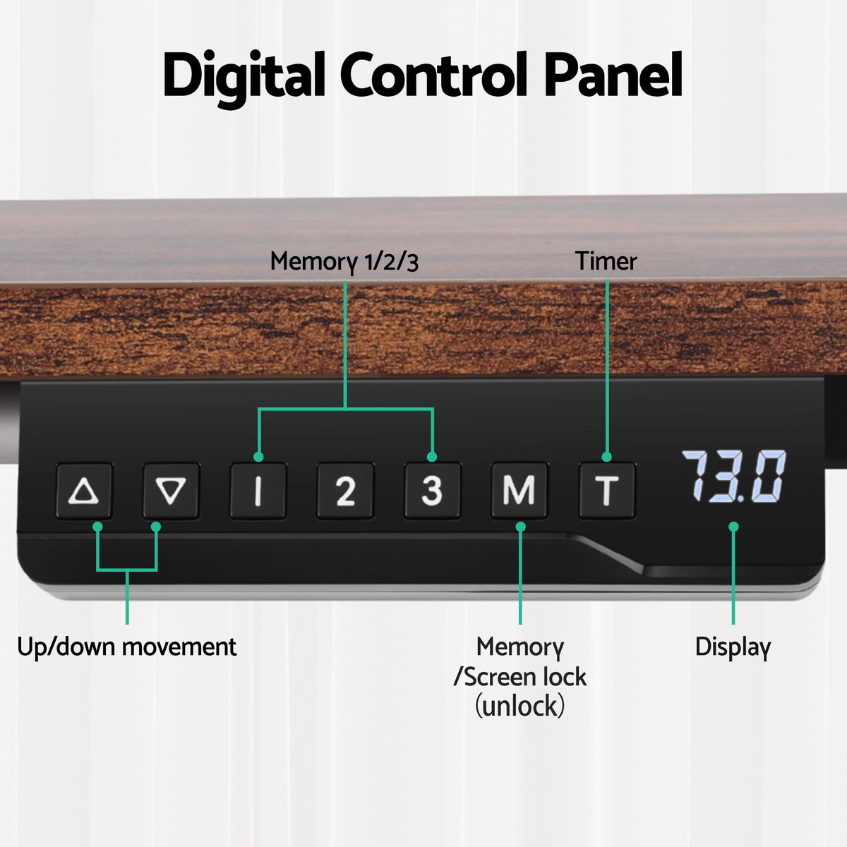 Artiss Electric Standing Desk Adjustable Motorised 120CM L Shaped Rustic Brown