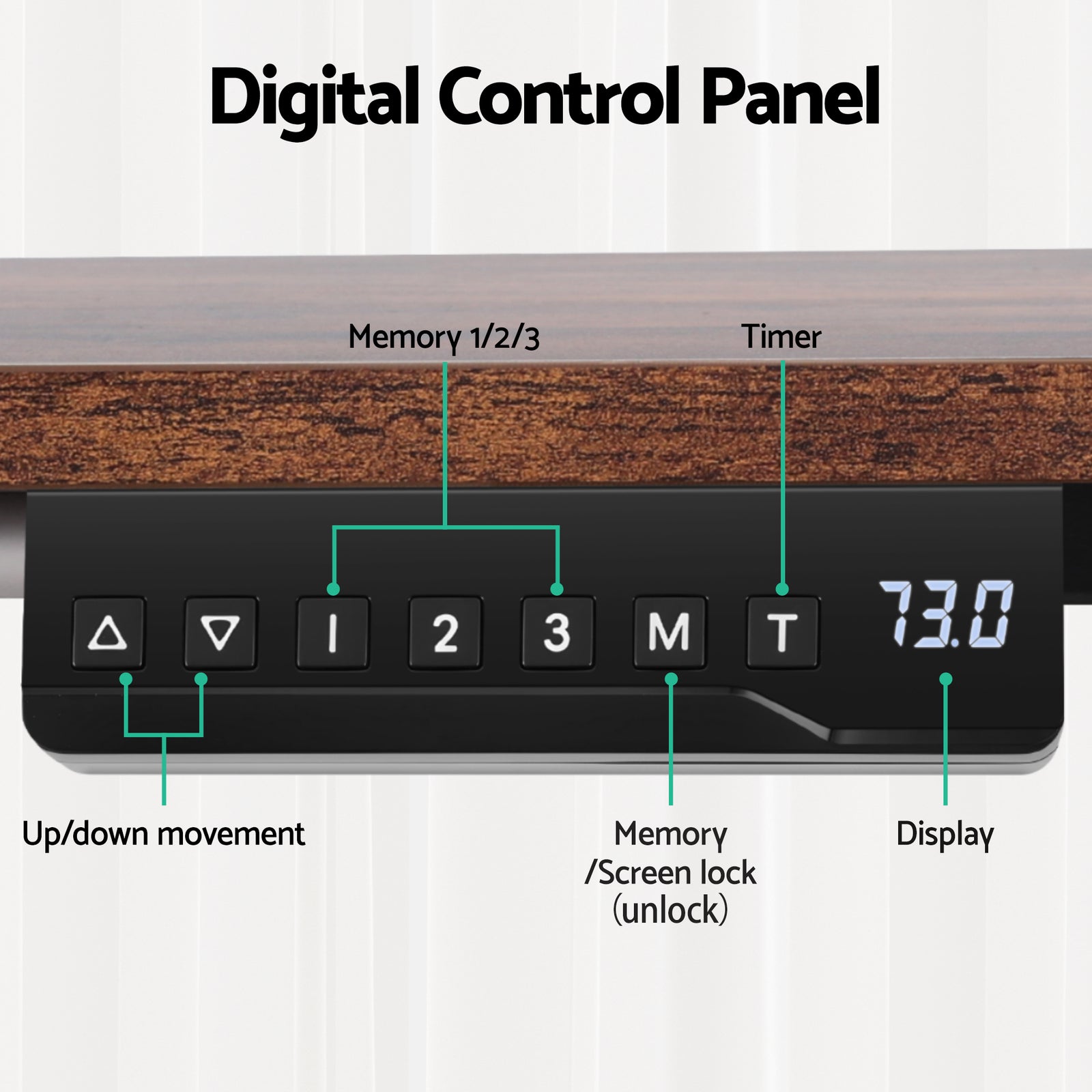 Artiss Electric Standing Desk Adjustable Motorised 120CM L Shaped Rustic Brown