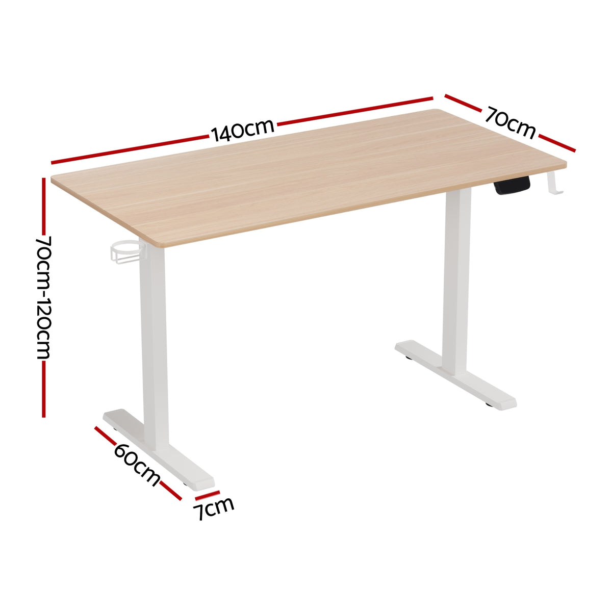 Artiss Standing Desk Motorised Touch Control Electric Oak 140CM