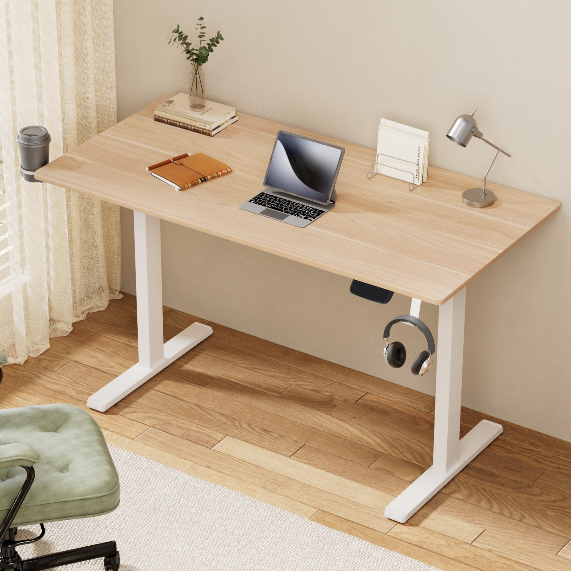 Artiss Standing Desk Motorised Touch Control Electric Oak 140CM