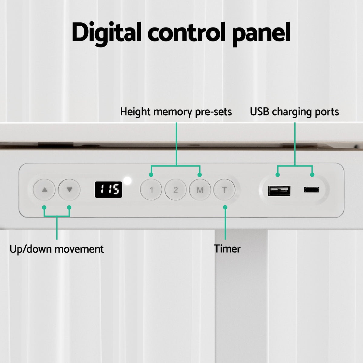 Artiss Standing Desk Motorised Electric Desks Drawer 120CM White