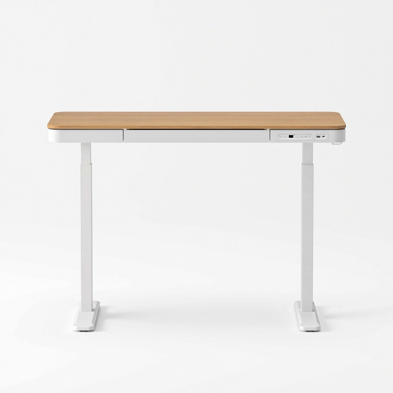 Artiss Motorised Standing Desk with Storage Drawer 120cm Wood White