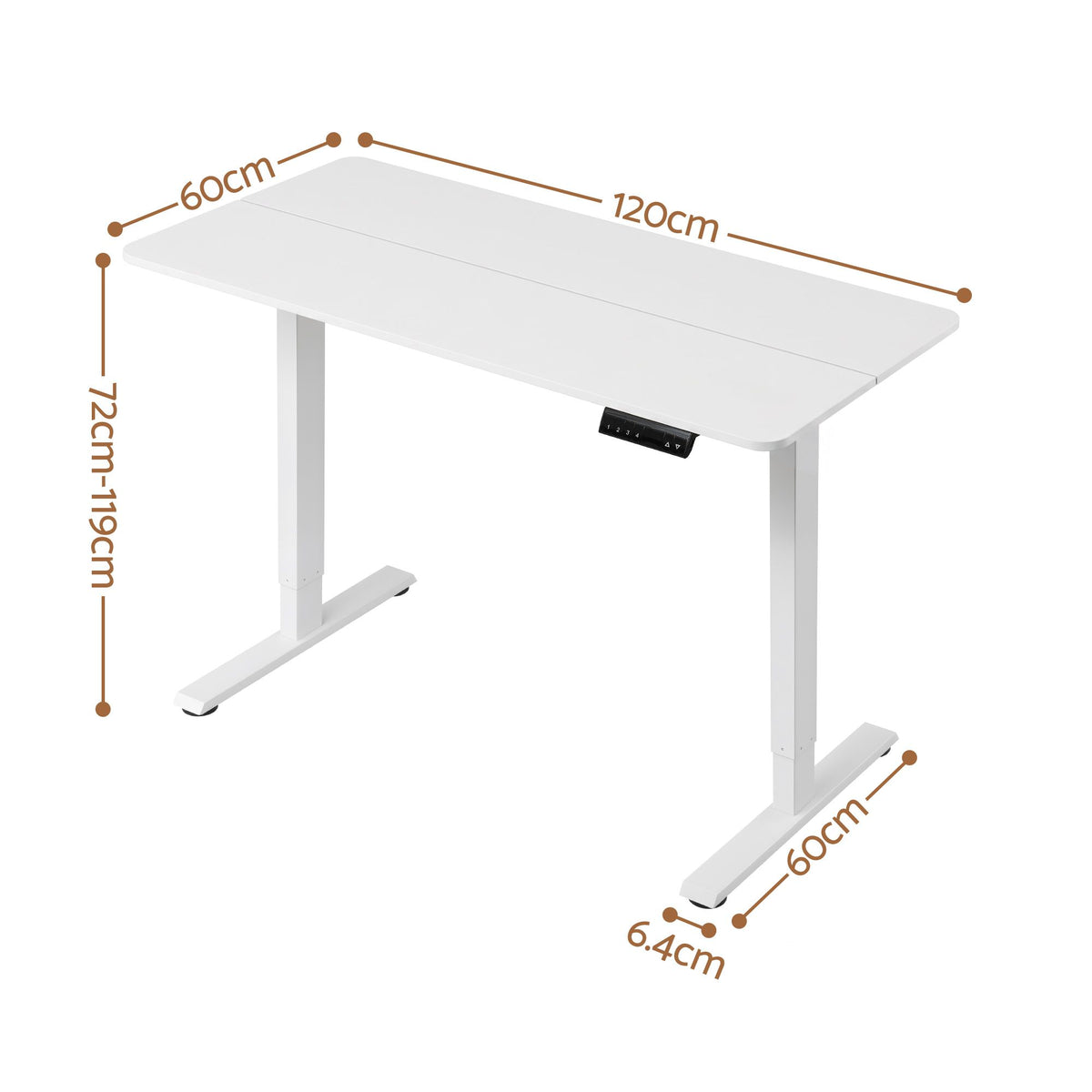 Artiss Electric Standing Desk Height Adjustable Table 120cm White
