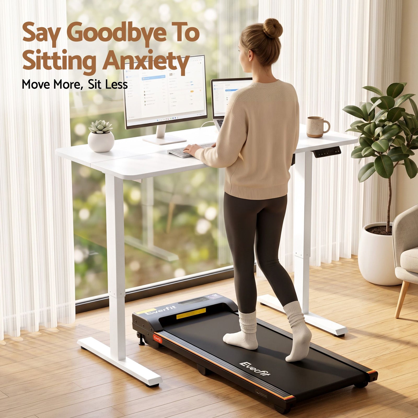 Artiss Electric Standing Desk Height Adjustable Table 120cm White