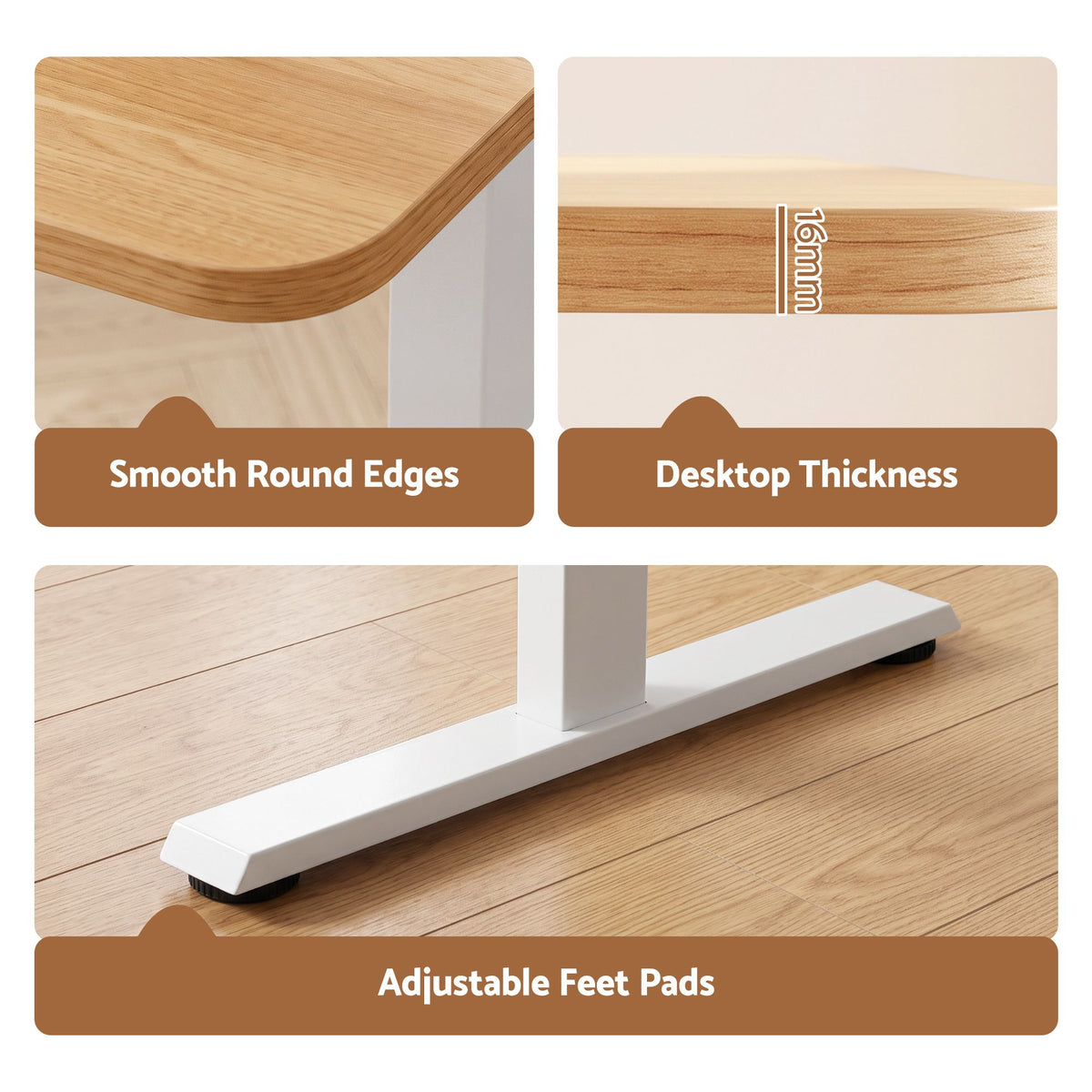 Artiss Electric Standing Desk Height Adjustable Table 120cm Natural White