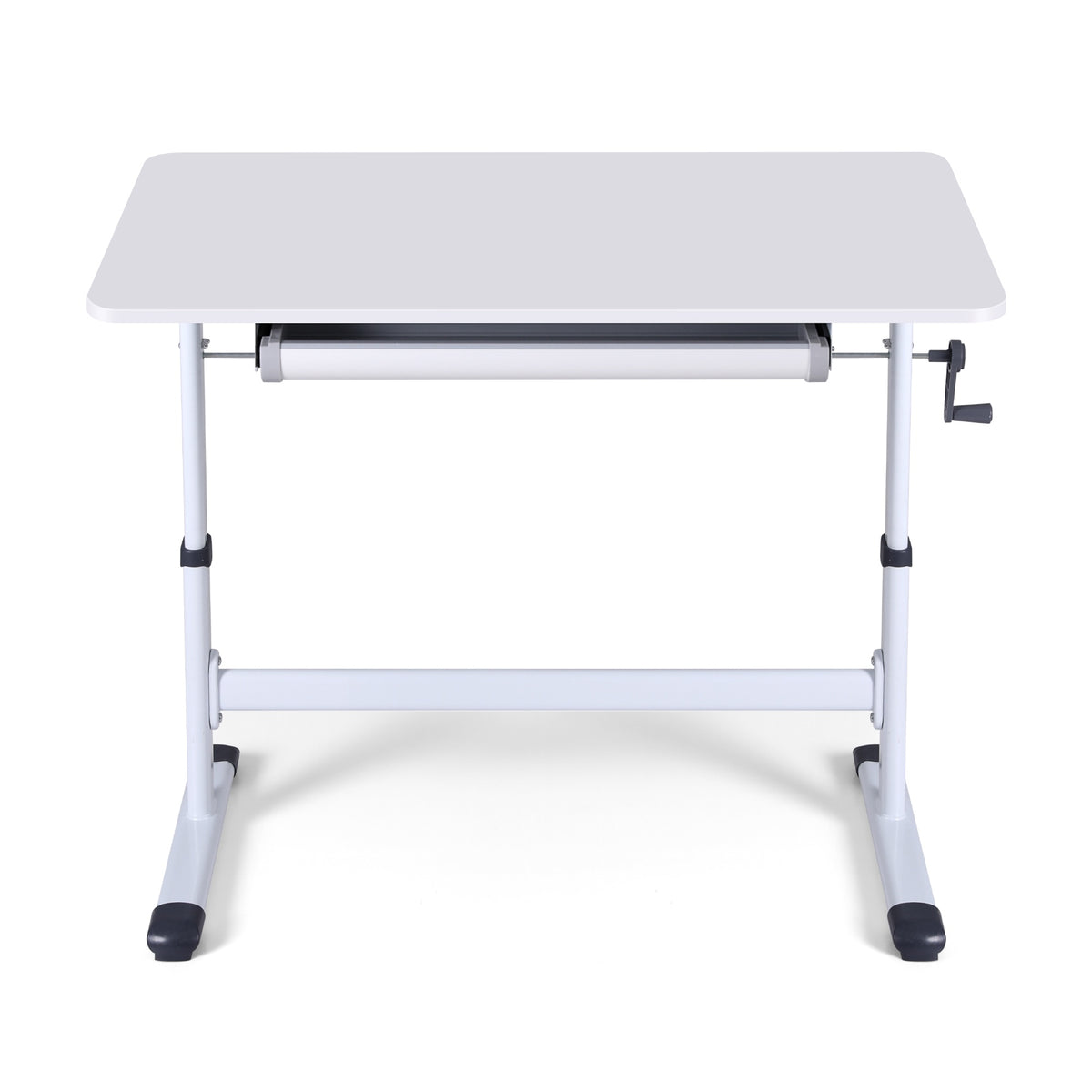 Artiss Manual Standing Desk Height Adjustable Workstation Computer Desks Study 100CM White