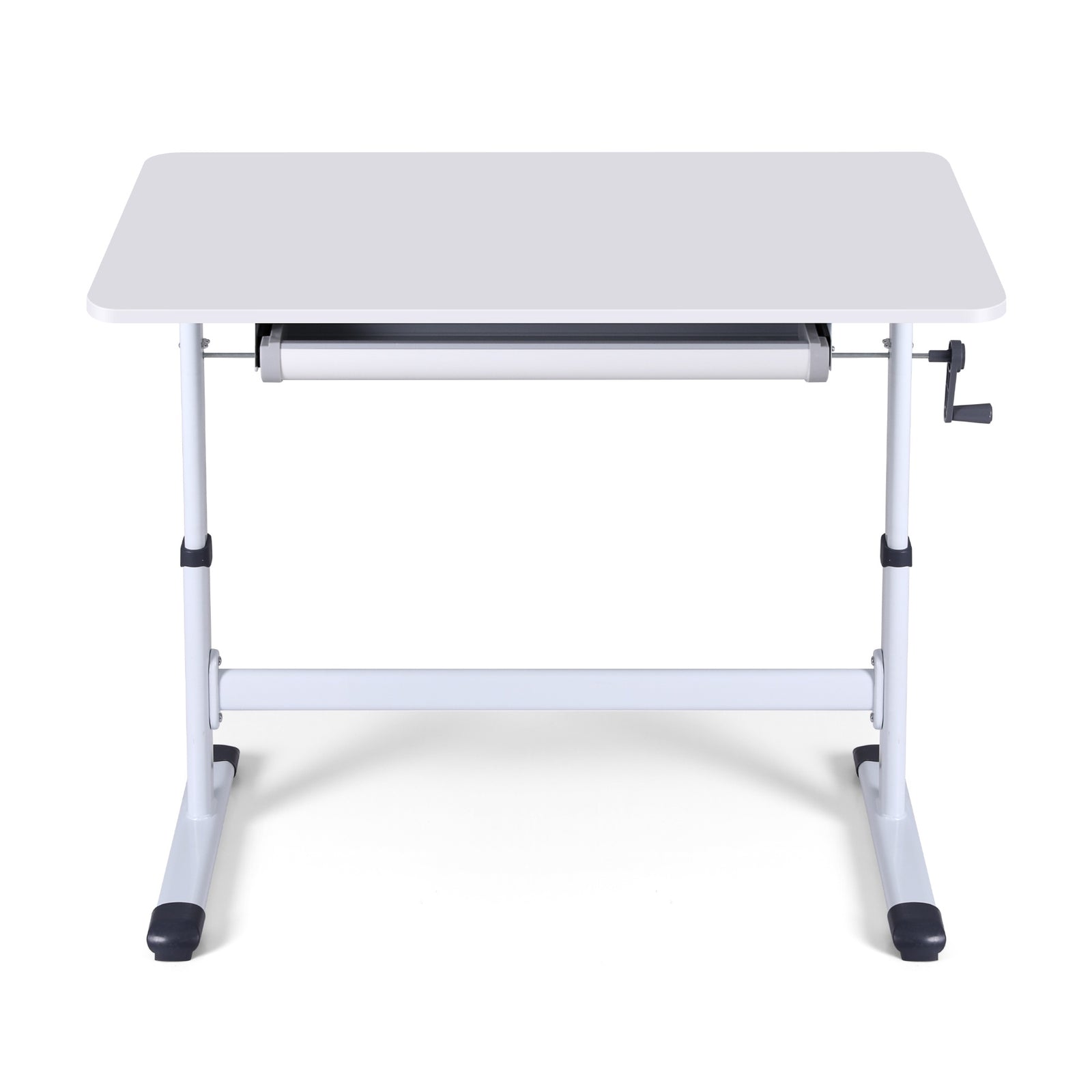 Artiss Manual Standing Desk Height Adjustable Workstation Computer Desks Study 100CM White