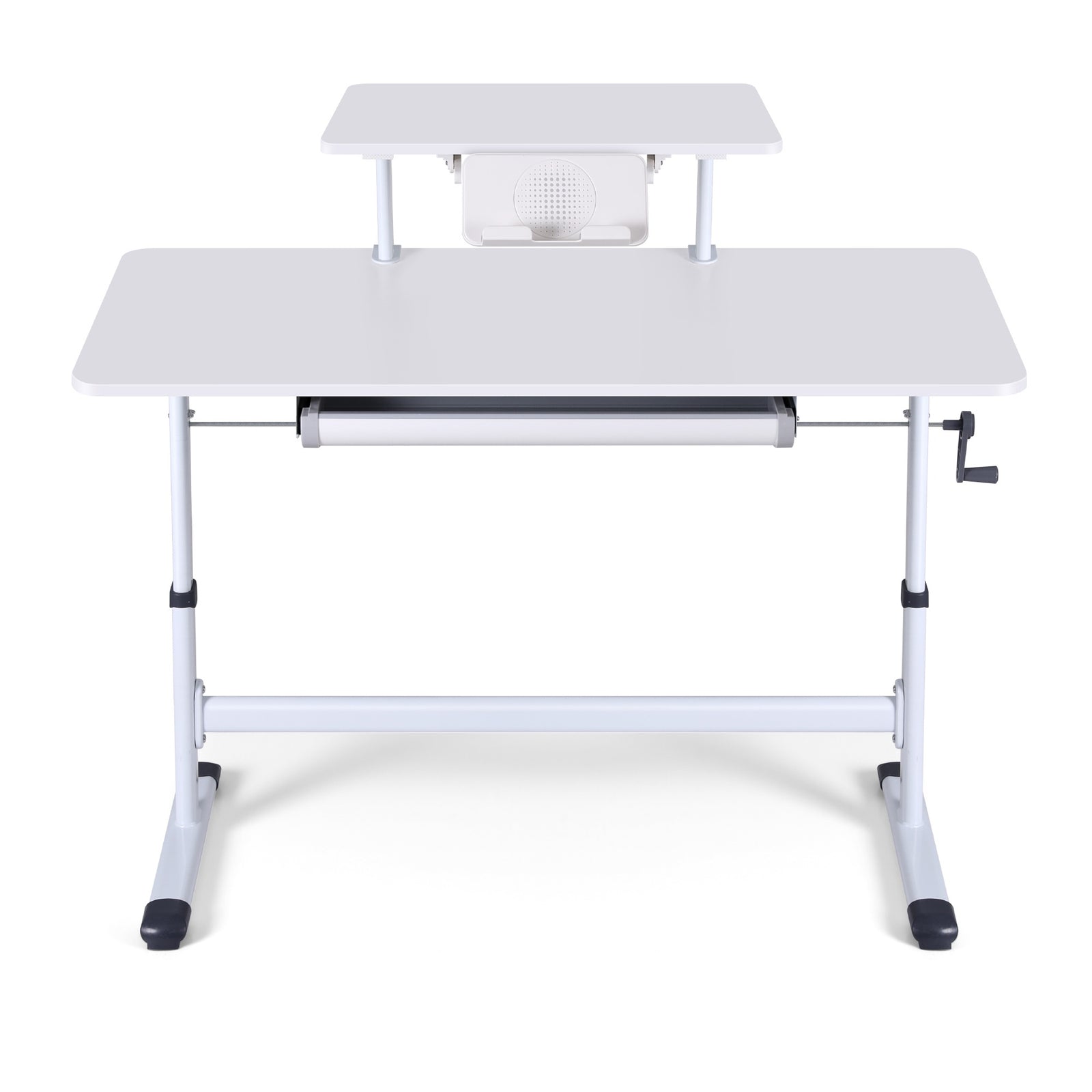 Artiss Manual Standing Desk Height Adjustable Workstation Computer Desks Study 120CM White