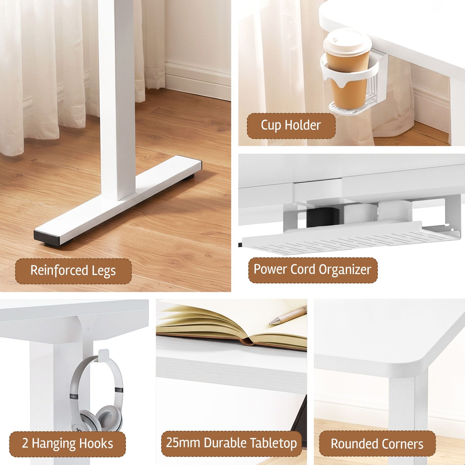 Artiss Electric Standing Desk Height Adjustable Home Office 120cm White