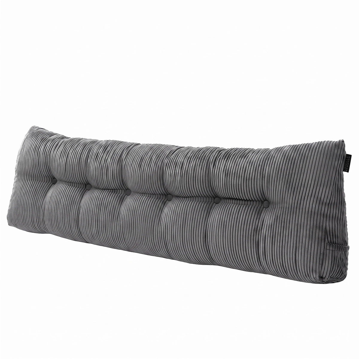 Giselle Headboard Pillow for Sitting in Bed, Upgraded Shredded Foam Reading Wedge Cushion for Lumbar Support, 320g Corduroy Backrest with Side Pockets for Dorm Daybed, King