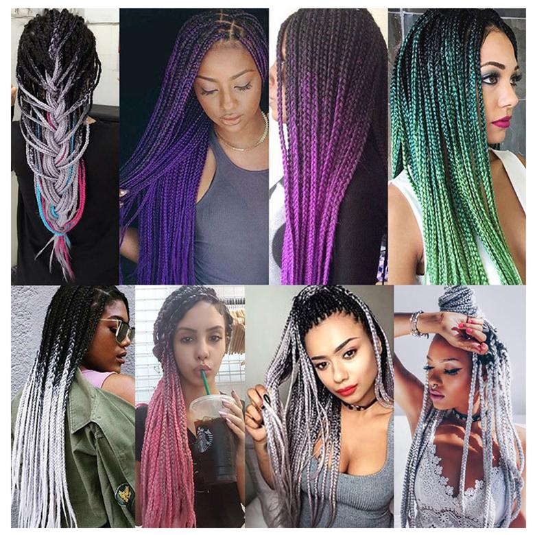 60Cm Gradient Braid Wig - Long Length-1915197708528914437