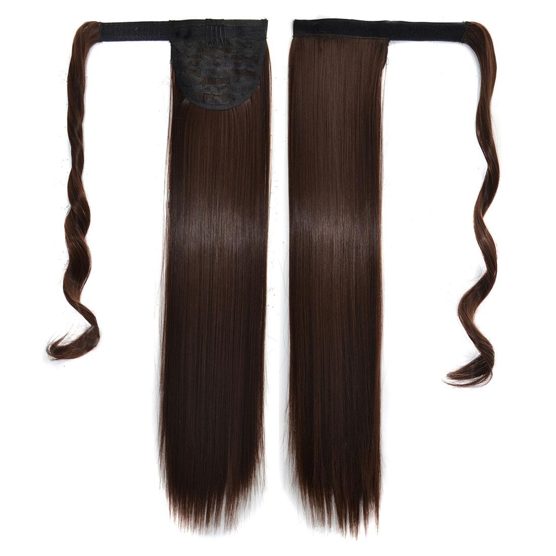 Long Straight Hair Wig With Invisible Bandage Style Ponytail-1915197469696856068