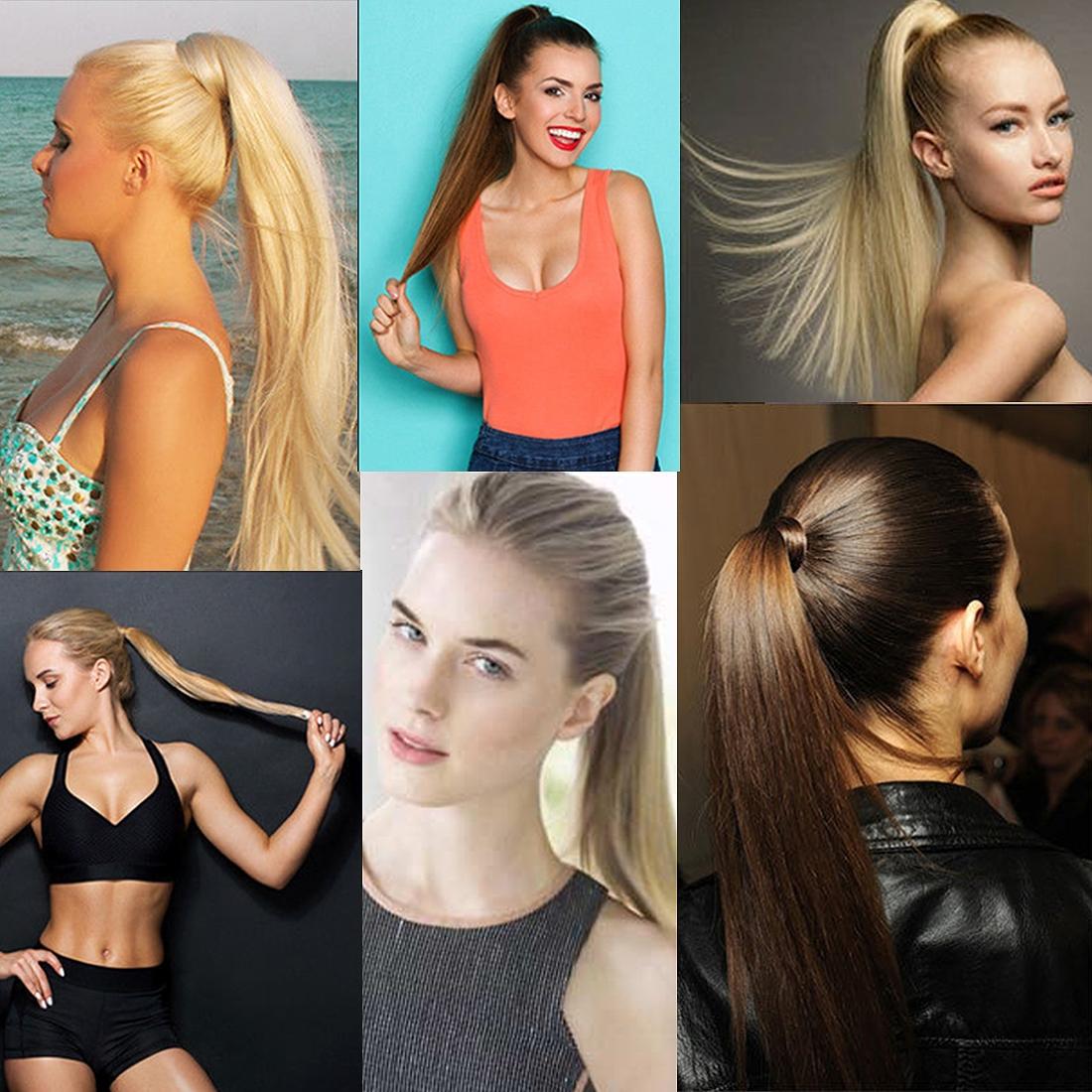2H30 Straight Hair Invisible Bandage Wig Ponytail - Natural Look-1915197583714816003