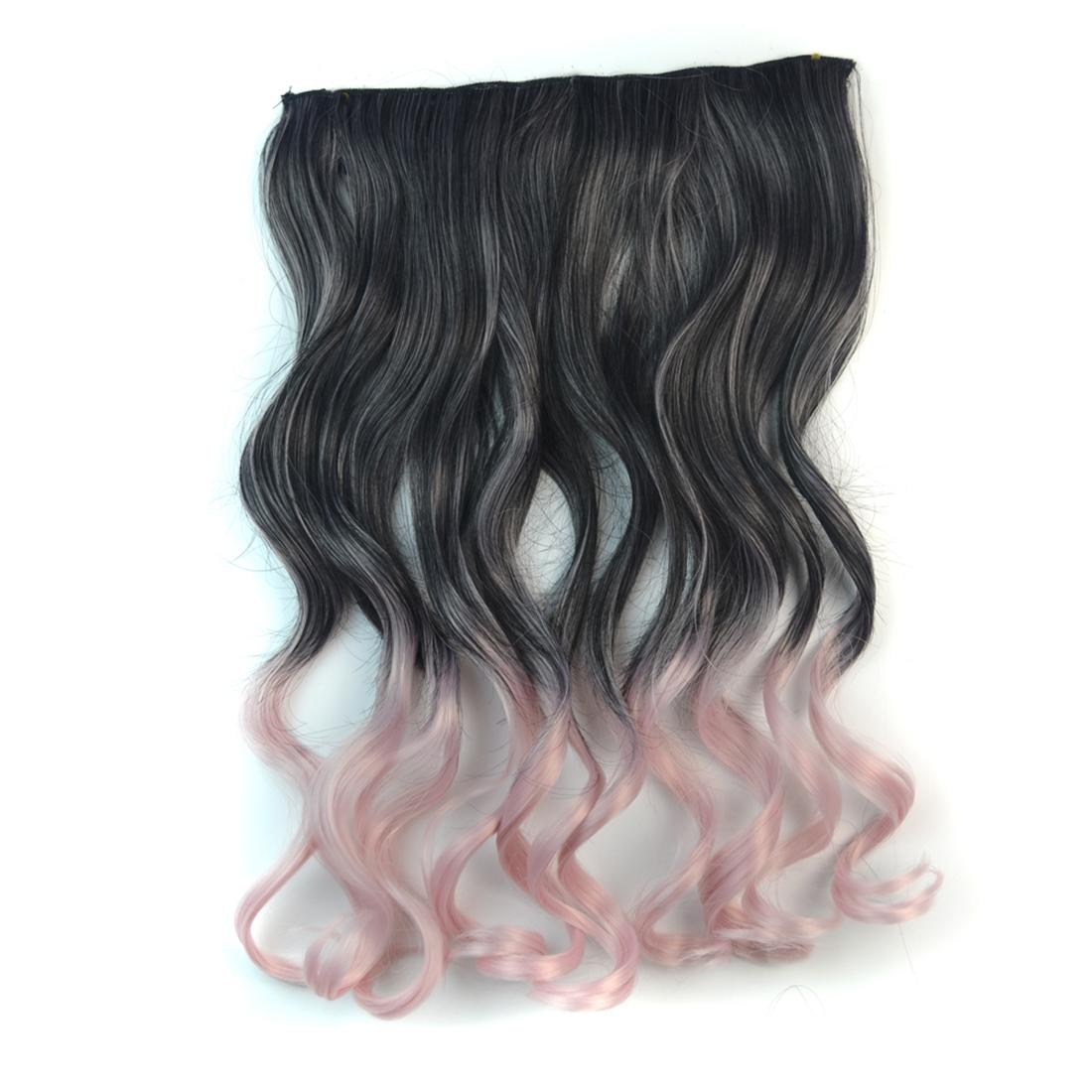 Long Curls Clip In Hair Extension With Gradient Wave - Large-1915197240071294976