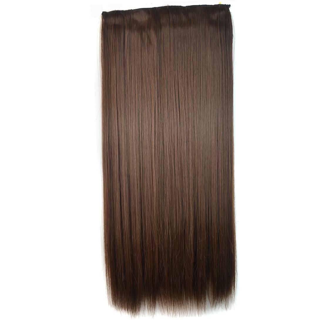 Long Straight Clip-In Wig Extension - 5 Pieces-1915198009776410624