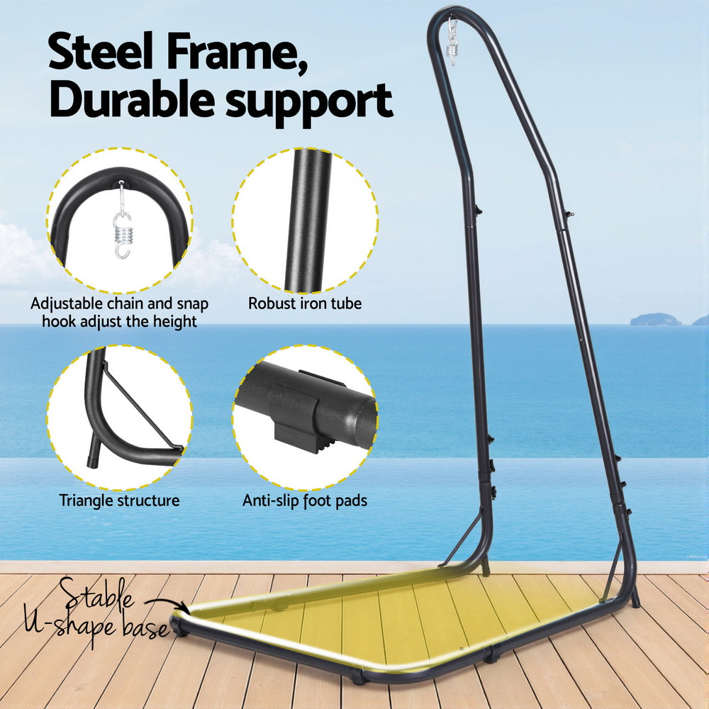 Gardeon Hammock Chair Stand Heavy Duty Steel Frame Black