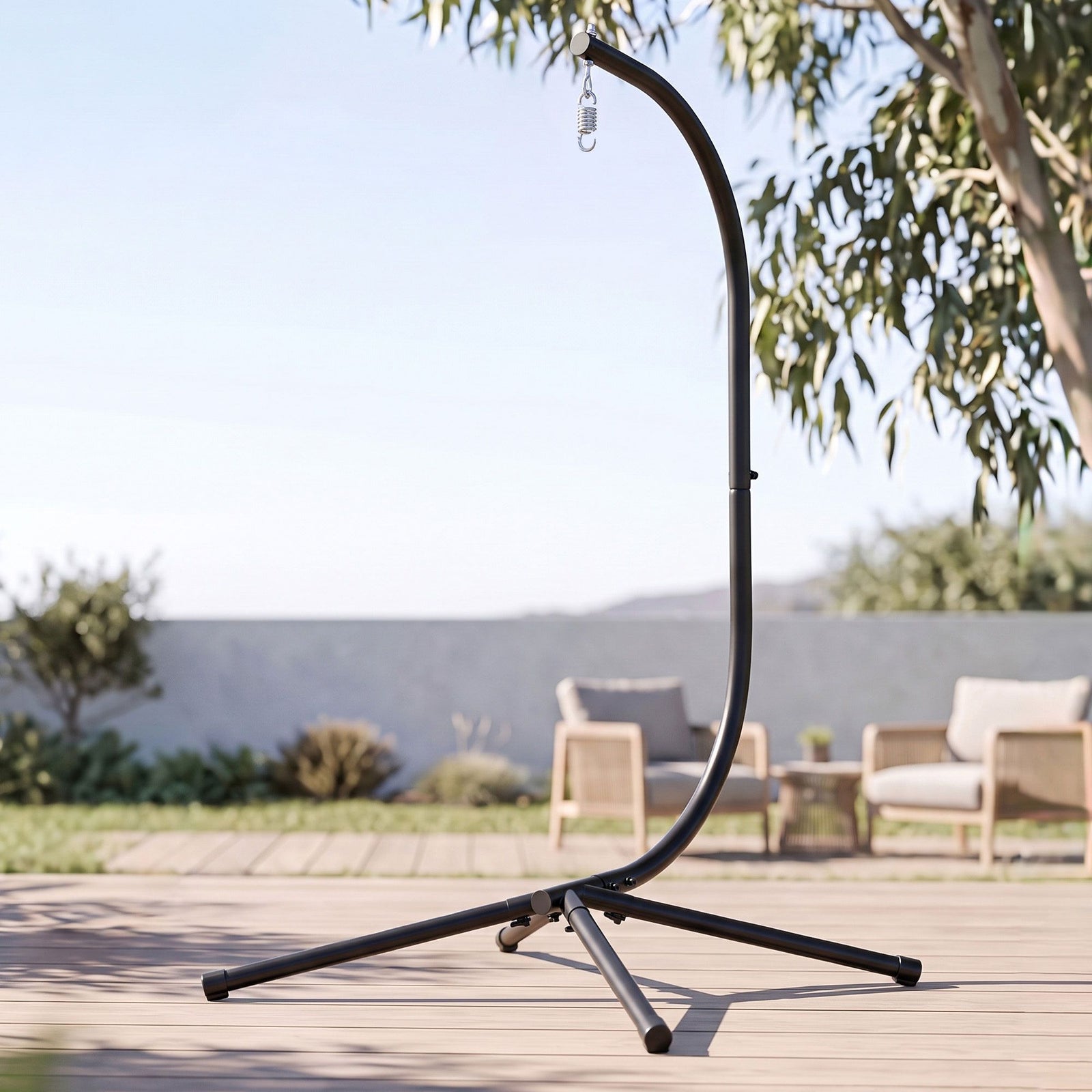 Gardeon Hammock Stand 150kg Capacity Metal Frame for Hanging Chairs Black