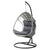 Gardeon Outdoor Egg Swing Chair Wicker Furniture Pod Stand Armrest Light Grey