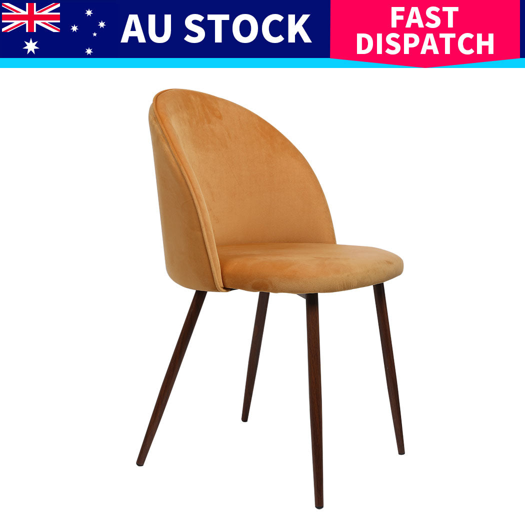 Levede 4x Dining Chairs Seat French Mustard-1973193555694456841