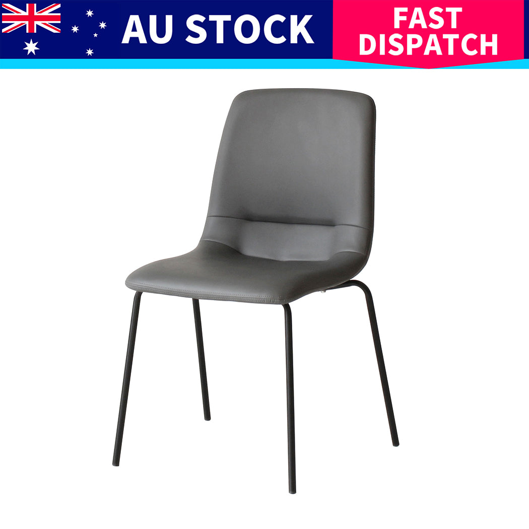 Levede Stackable Dining Chairs Kitchen Grey Set of 8-1973193562073993224