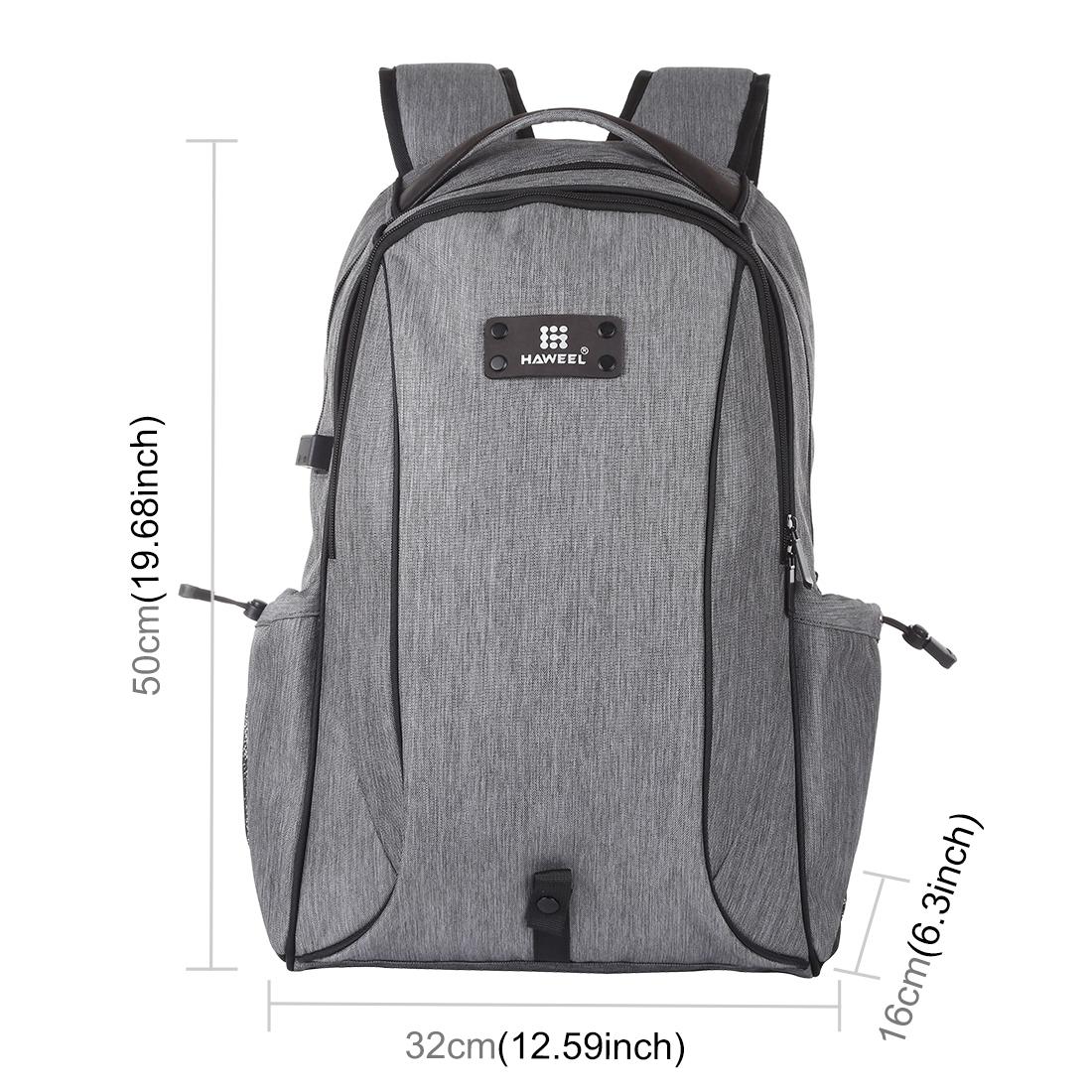 Grey Canvas Dual-Shoulder Laptop Backpack - Portable Outdoor-1915196546702512129