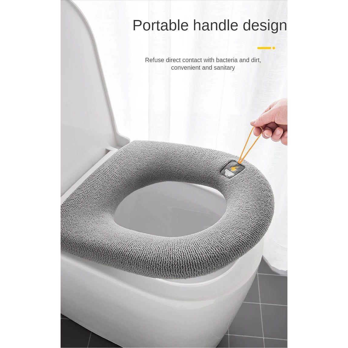 Anyhouz Toilet Seat A Blue Washable Soft Mat Pad Cushion O-shape Seat Bidet Toilet Cover Accessories