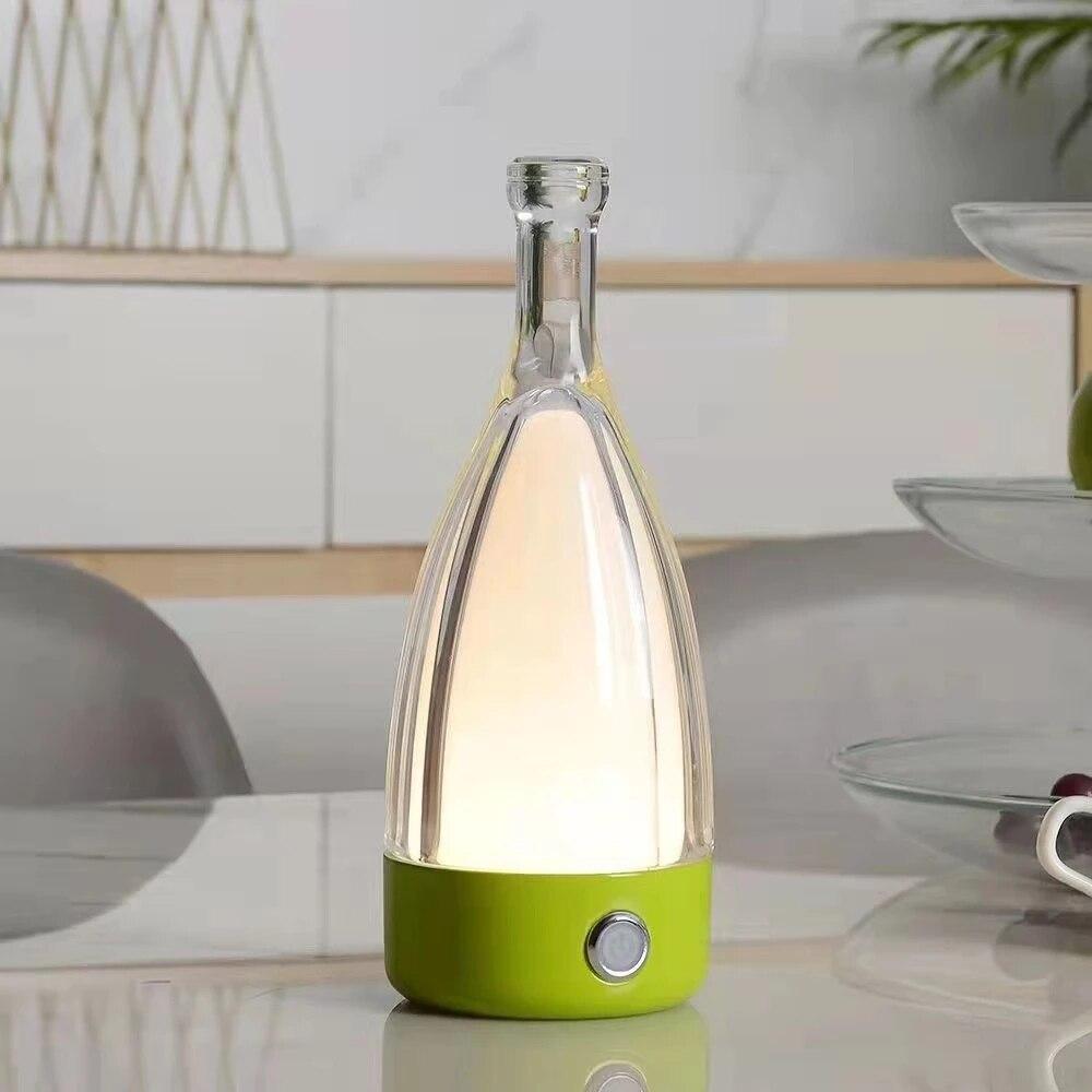 Anyhouz Luxury Lamp Bluetooth Speaker Orange Wine Bottle Home Decor USB Rechargeable Table Accents for Bedroom Hotel Living Room