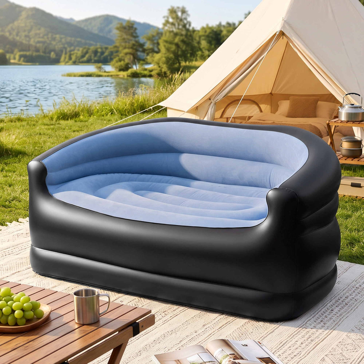 Gardeon Outdoor Air Sofa Inflatable Couch Two-Seater Lounge Chair with Pump Blow Up Couches for Camping