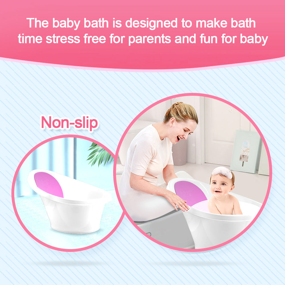 Pink Baby Bath With Backrest & Bum Bump Support-1973193609796784136