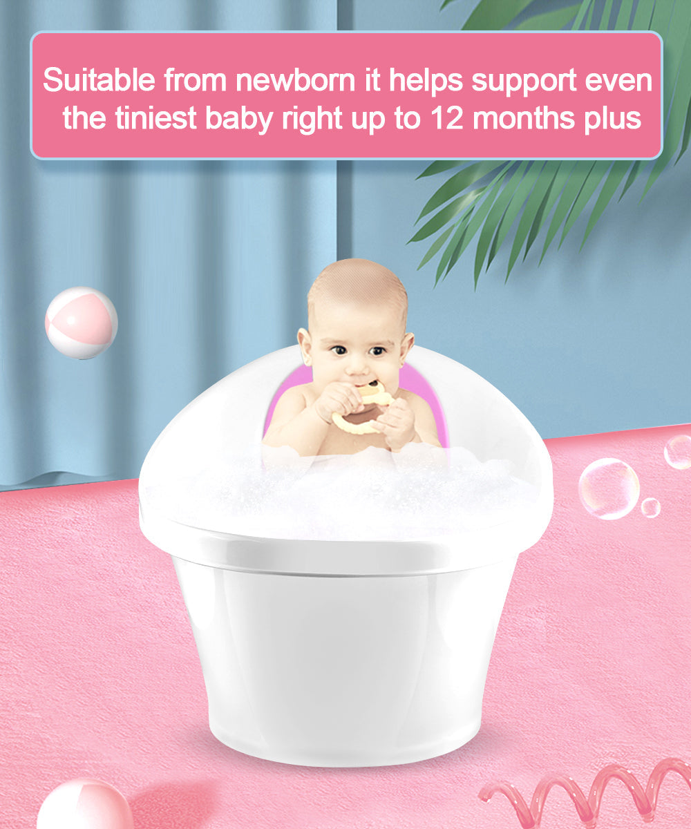 Pink Baby Bath With Backrest &amp; Bum Bump Support-1973193609796784129