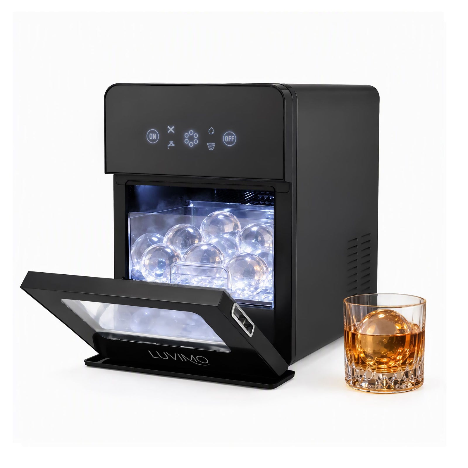 LUVIMO Sphere Ice Maker Machine 50mm Ice Ball 140pcs/day for Home Whiskey Wine